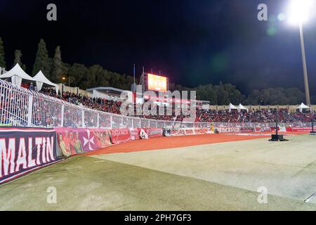 Sostenitori di Malta durante i qualificatori europei - Malta vs Italia, Campionato europeo di Calcio UEFA a Ta'Qali, Italia, marzo 26 2023 Foto Stock