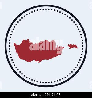 Francobollo tondo di Cipro. Logo rotondo con mappa del paese e titolo. Elegante distintivo minimale di Cipro con mappa. Illustrazione vettoriale. Illustrazione Vettoriale