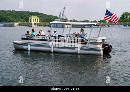 Pennsylvania Pocono Mountains Lake Wallenpaupack, giro panoramico in barca paesaggio acquatico, tour passeggeri, Foto Stock