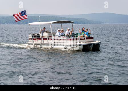 Pennsylvania Pocono Mountains Lake Wallenpaupack, giro panoramico in barca paesaggio acquatico, tour passeggeri, Foto Stock