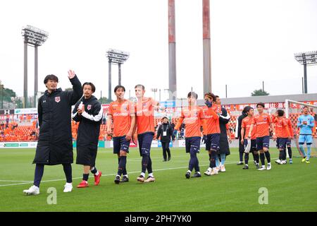 NACK5 Stadio Omiya, Saitama, Giappone. 25th Mar, 2023. Omiya Ardija team group, 25 MARZO 2023 - Calcio : 2023 J2 partita di campionato tra Omiya Ardija - Oita Trinita al NACK5° stadio Omiya, Saitama, Giappone. Credit: YUTAKA/AFLO SPORT/Alamy Live News Foto Stock