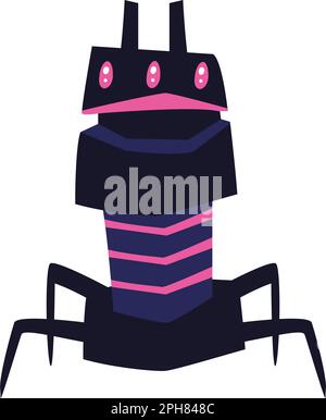 illustrazione del robot a colori piatti Illustrazione Vettoriale