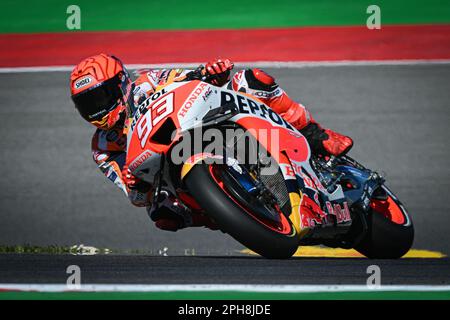 Portimao, Algarve, Portogallo. 25th Mar, 2023. PORTIMAO, ALGARVE, PORTOGALLO - 25 MARZO: Marc Marquez di Spagna compete con il team Repsol Honda durante la MotoGP del Portogallo - Qualifiche all'Autodromo Internacional do Algarve il 25 marzo 2023 a Portimao, Algarve, Portogallo. (Foto & Copyright by Octavio PASSOS/ATPImages) (PASSOS Octavio/ATP/SPP) Credit: SPP Sport Press Photo. /Alamy Live News Foto Stock