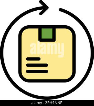 Icona del processo di restituzione. Contorno Return Process vettoriale icona per web design isolato su sfondo bianco piatto Illustrazione Vettoriale