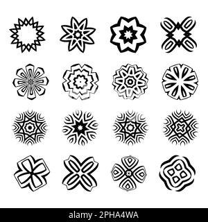 Set di simboli astratti su sfondo bianco Illustrazione Vettoriale