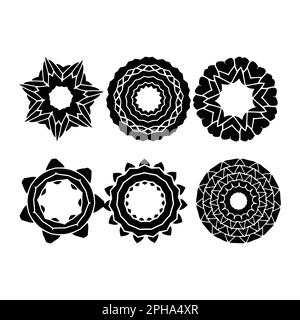 Set di mandala. Ornamenti decorativi rotondi Illustrazione Vettoriale