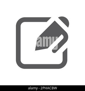Icona del vettore di riempimento del modulo con penna e segno. Modifica, contatto o simbolo del documento. Illustrazione Vettoriale