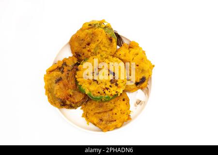 colazione con spuntini indiani a base di capsicum e farina di ceci Foto Stock