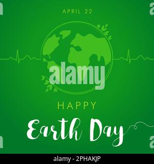 Poster Internet di Happy Earth Day. Salva l'idea del banner Terra. Saluti della Giornata Mondiale della Terra. Giornata Internazionale della Terra, festa annuale il 22 aprile. Moderno Illustrazione Vettoriale