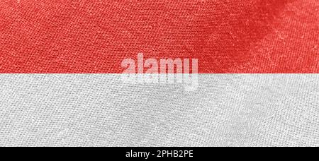 Indonesia bandiera tessuto cotone materiale larga bandiera carta da parati Foto Stock