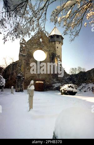 Carta, Contea di Sibiu, Romania, 2001. Le rovine del monastero cistercense medievale (benedettino). Foto Stock