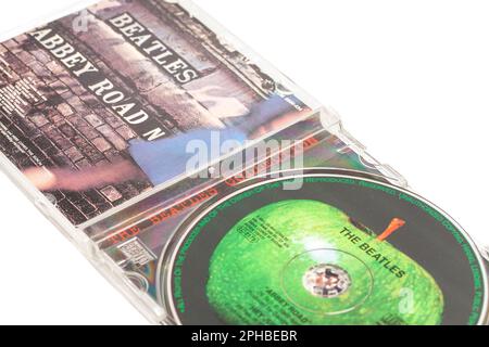 Mosca, Russia, 27 marzo 2023: CD di The Beatles Abbey Road, Hey Jude. Foto Stock