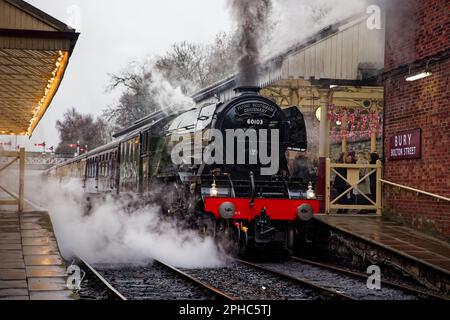 The Flying Scotsman in Steam per la Giornata Internazionale della Donna 2023 Foto Stock