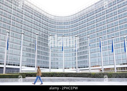 Edificio della Commissione europea a Bruxelles Foto Stock