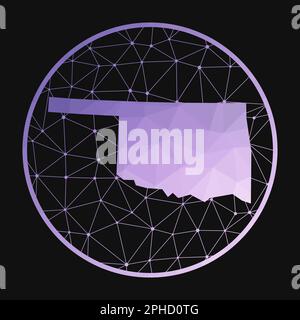 Icona Oklahoma. Mappa poligonale vettoriale dello stato degli Stati Uniti. Icona dell'Oklahoma in stile geometrico. Illustrazione Vettoriale