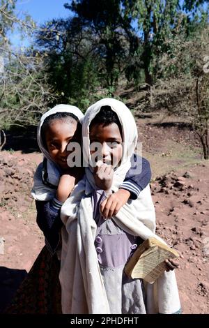 Ragazze etiopi a Lalibela, Etiopia. Foto Stock