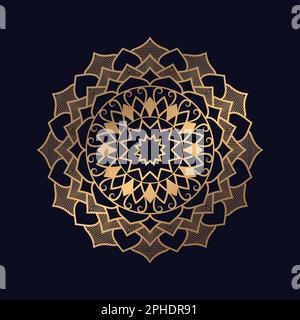 Lussuoso design di sfondo di mandala con motivo arabesco dorato Illustrazione Vettoriale