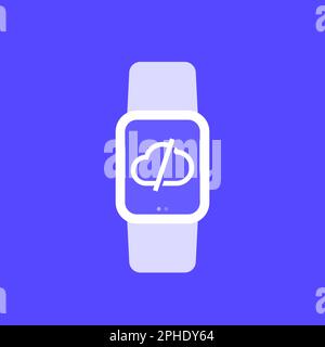 disconnetti dall'icona del cloud server con smart watch Illustrazione Vettoriale