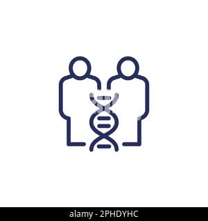 cloni linea icona con dna Illustrazione Vettoriale