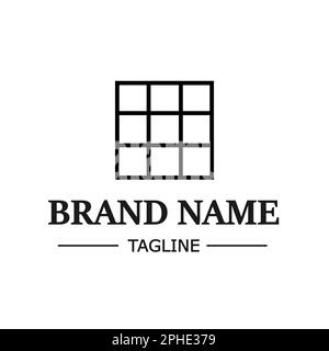 Semplice illustrazione vettoriale minimalist del marchio di affari su fondo bianco. Logo aziendale. Illustrazione Vettoriale