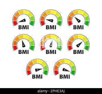 Livello BMI o indice di massa corporea. Comprendere e gestire il vostro indice di massa corporea per una salute e una forma fisica migliori Illustrazione Vettoriale