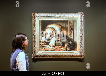 Londra, Regno Unito. 28th Mar, 2023. Edwin Landseer, briciole dubbie, 1858-59 i fiduciari della Wallace Collection Faithless and Fearless 29-Marzo to 15 Ottobre 2023 Credit: Paul Quezada-Neiman/Alamy Live News Foto Stock