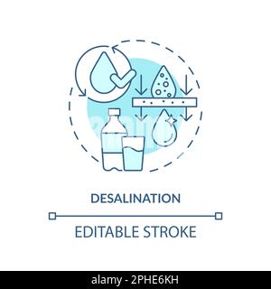 Icona del concetto turchese di desalinizzazione Illustrazione Vettoriale