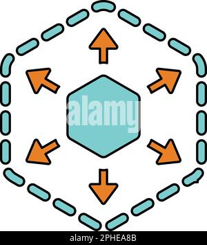 Definire, delimitare, delimitare l'icona. è utilizzato per la progettazione e lo sviluppo di siti web, commerciali, supporti di stampa, web o qualsiasi tipo di progetto di progettazione. Illustrazione Vettoriale