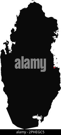 Mappa dettagliata di Qatar Silhouette. Illustrazione Vettoriale