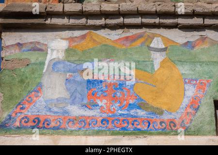 Cimitero storico vicino a Kysyl Oi, Kirghizistan Foto Stock