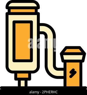 Icona dell'apparecchiatura di purificazione. Contorno attrezzatura di purificazione icona vettoriale per web design isolato su sfondo bianco piatto Illustrazione Vettoriale