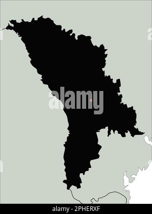 Mappa dettagliata della Moldova Silhouette. Illustrazione Vettoriale