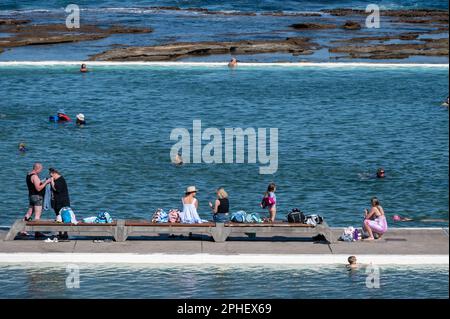 Merewether Ocean Baths, Newcastle, New South Wales, NSW, Australia. Foto Stock