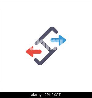 Icona di esportazione multipla. Icona frecce di allargamento verso l'esterno. Frecce di distribuzione. Illustrazione del vettore stock isolato su sfondo bianco. Illustrazione Vettoriale