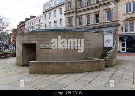 Derby Speakers Corner a Derby Foto Stock