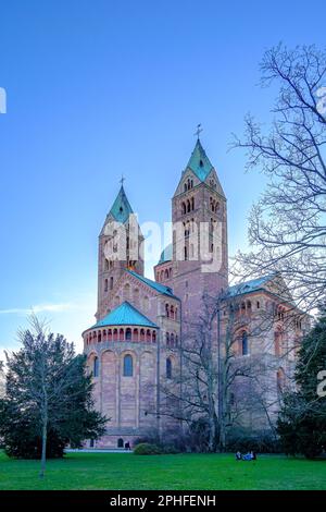 La Cattedrale Imperiale di Speyer, Renania-Palatinato, Germania, chiamata anche Cattedrale di Speyer. Foto Stock