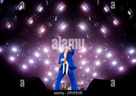 Roma, Italia. 26th Mar, 2023. Maneskin, la più famosa giovane rock band italiana, vincitrice dell'Eurovision Song Contest 2021 per l'Italia con "Zitti e buoni" nella loro prima mostra a Roma per Loud Kids Tour. (Foto di Stefano Cappa/Pacific Press/Sipa USA) Credit: Sipa USA/Alamy Live News Foto Stock