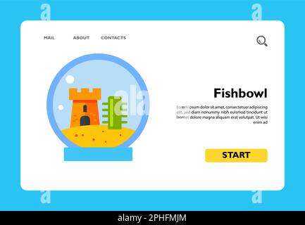 Fishbowl con icona castello Illustrazione Vettoriale