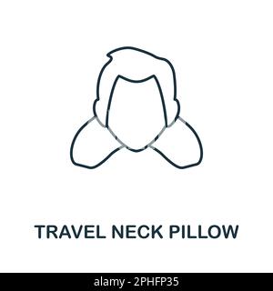Icona linea cuscino collo da viaggio. Monocromatico semplice collo di viaggio Pillow contorno icona per modelli, web design e infografica Illustrazione Vettoriale