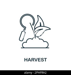 Icona linea di raccolta. Icona monocromatica Simple Harvest Outline per modelli, web design e infografiche Illustrazione Vettoriale
