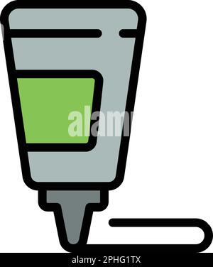 Icona bottiglia Wasabi. Contorno Wasabi bottiglia icona vettoriale per web design isolato su sfondo bianco piatto Illustrazione Vettoriale