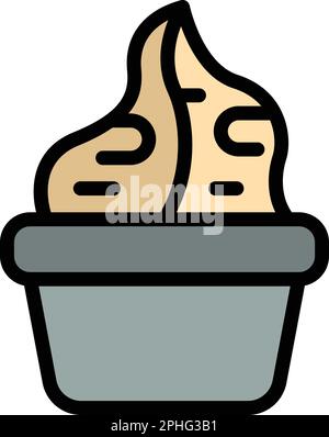 Nuova icona wasabi. Contorno fresco wasabi icona vettoriale per web design isolato su sfondo bianco piatto colore Illustrazione Vettoriale