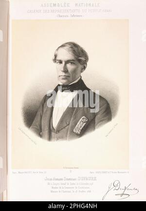 JULES ARMAND DUFAURE - RAPPRESENTANTE DE LA ASAMBLEA NACIONAL FRANCESA DE 1848 - LITOGRAFIA S XIX. AUTORE: ALPHONSE LEON NOEL-(1807-1883). Posizione: COLLEZIONE PRIVATA. MADRID. SPAGNA. Foto Stock