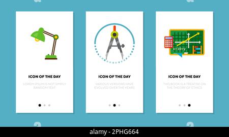 Set di icone piatte degli strumenti di studio Illustrazione Vettoriale