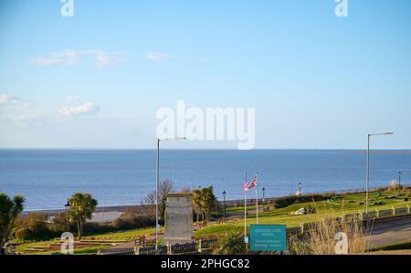 Vista sul mare a Hunstanton, Norfolk, Regno Unito Foto Stock