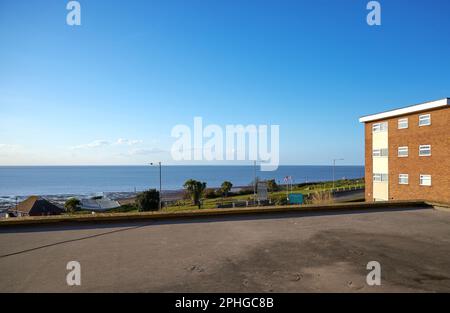 Scena costiera a Hunstanton, Norfolk, Regno Unito Foto Stock