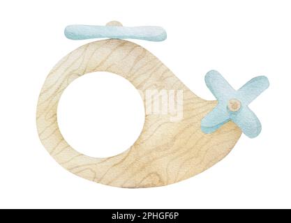 Giocattoli in legno acquerello per neonati Foto Stock