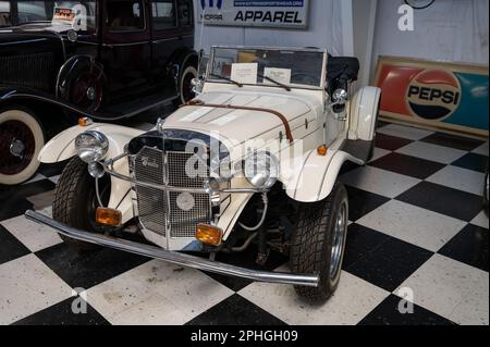 Dettaglio di un kit auto Gazelle 1929 basato su una Mercedes Benz Foto Stock