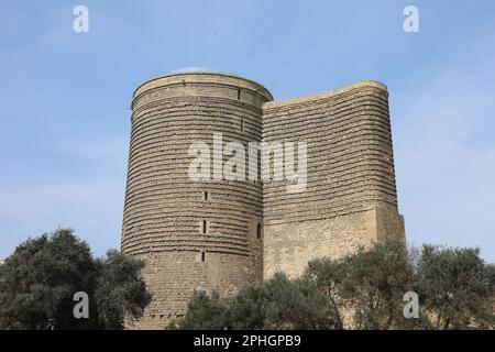 Torre della Maiden medievale a Baku Foto Stock