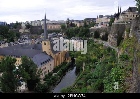 Chiesa di San Giovanni a Grund, Abbazia di Neumünster, Abtei Neimënster, città vecchia, Lussemburgo, Granducato di Lussemburgo, Europa, Patrimonio Mondiale dell'Umanità Foto Stock